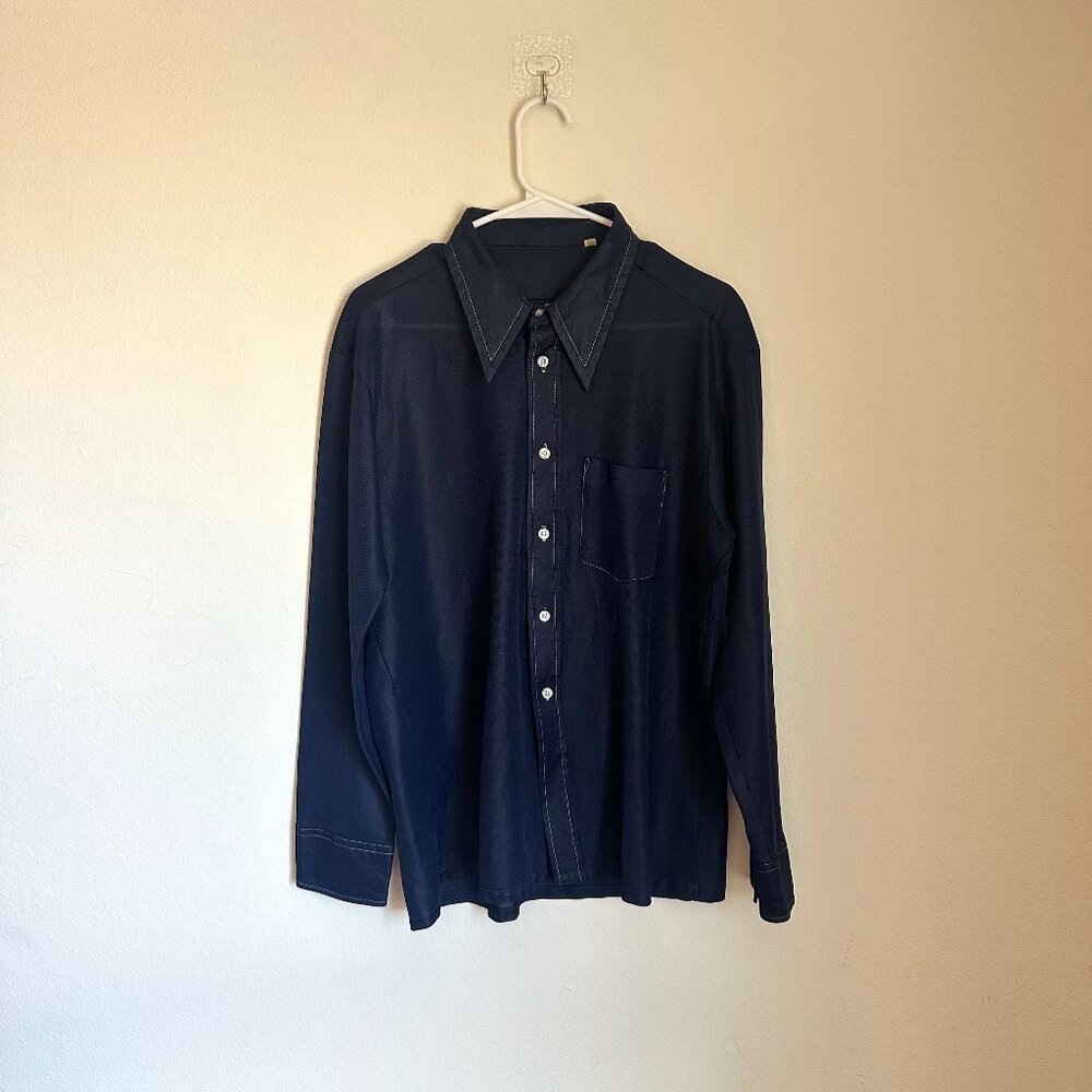 Vintage 70’s/Western Navy Blue Shirt